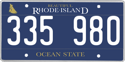 RI license plate 335980