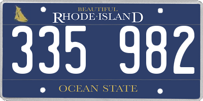 RI license plate 335982