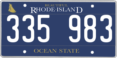 RI license plate 335983