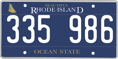 RI license plate 335986