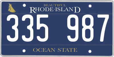 RI license plate 335987