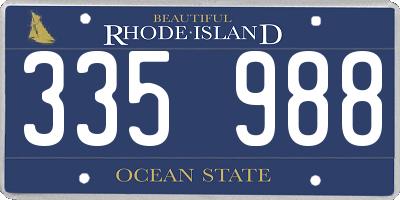 RI license plate 335988