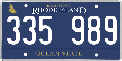 RI license plate 335989