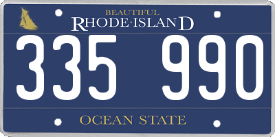 RI license plate 335990