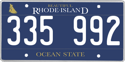 RI license plate 335992
