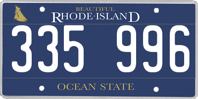 RI license plate 335996