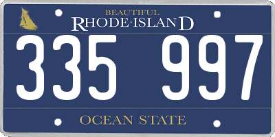 RI license plate 335997