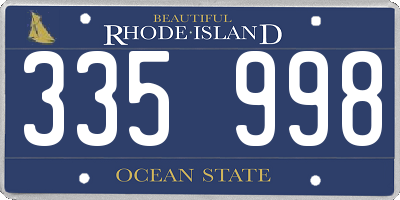 RI license plate 335998