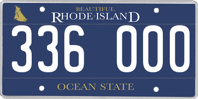 RI license plate 336000