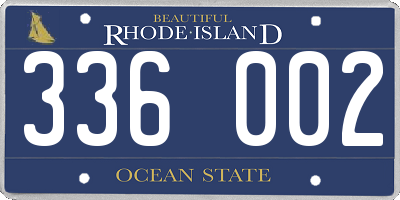 RI license plate 336002