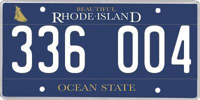 RI license plate 336004
