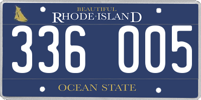 RI license plate 336005