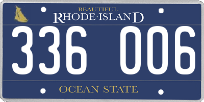 RI license plate 336006