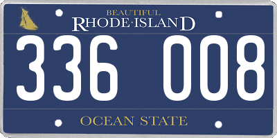 RI license plate 336008