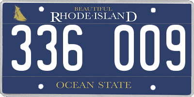 RI license plate 336009
