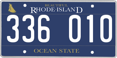 RI license plate 336010