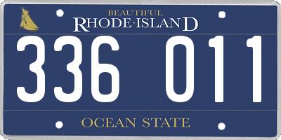 RI license plate 336011