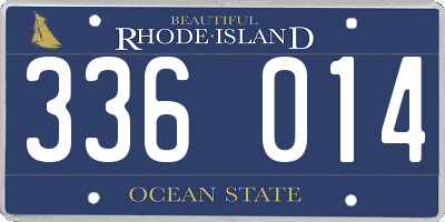 RI license plate 336014