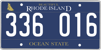 RI license plate 336016