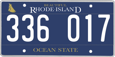 RI license plate 336017