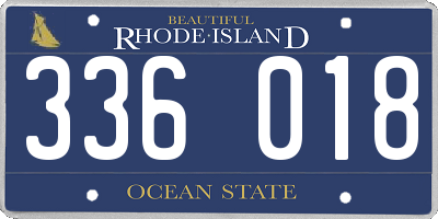 RI license plate 336018