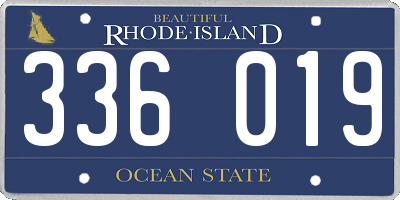 RI license plate 336019
