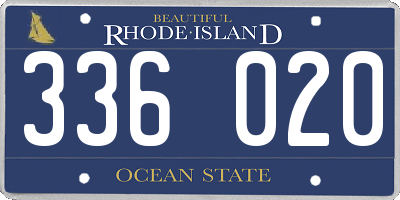 RI license plate 336020