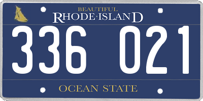 RI license plate 336021
