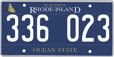 RI license plate 336023