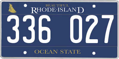 RI license plate 336027