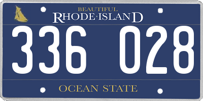 RI license plate 336028