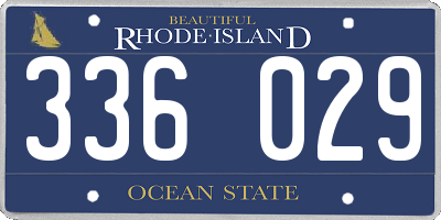 RI license plate 336029