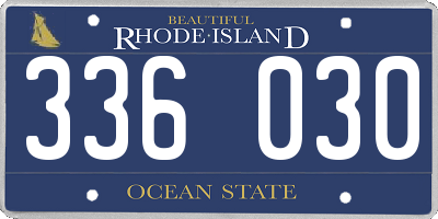 RI license plate 336030