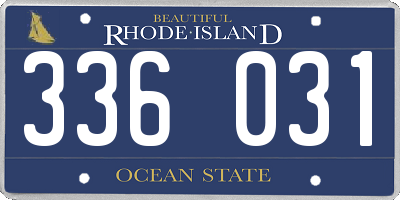 RI license plate 336031