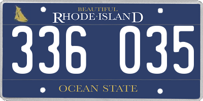 RI license plate 336035