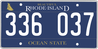 RI license plate 336037