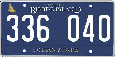 RI license plate 336040