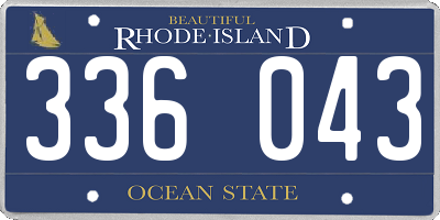 RI license plate 336043