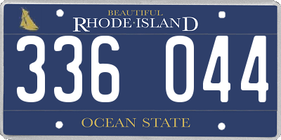 RI license plate 336044