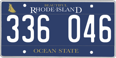 RI license plate 336046