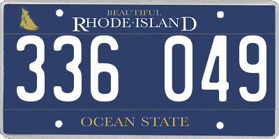 RI license plate 336049