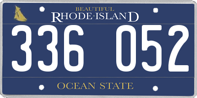 RI license plate 336052