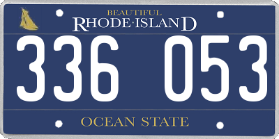 RI license plate 336053