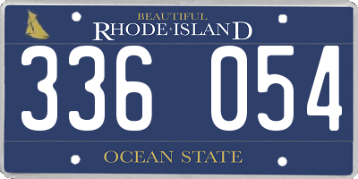 RI license plate 336054