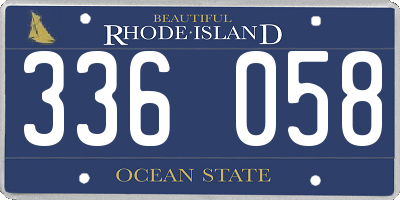 RI license plate 336058