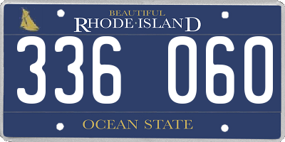 RI license plate 336060