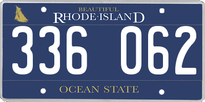 RI license plate 336062