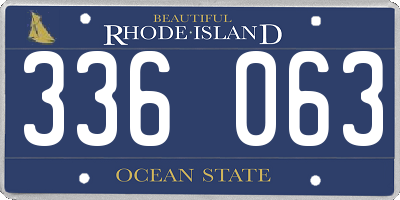 RI license plate 336063