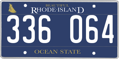 RI license plate 336064