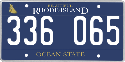 RI license plate 336065